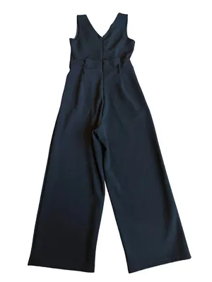 Anthropologie Black Sleeveless Jumpsuit Black Wide Leg Dress Up Down SIze Small thumbnail 7