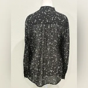 DR2 Black Floral Blouse Size M Size M thumbnail 2