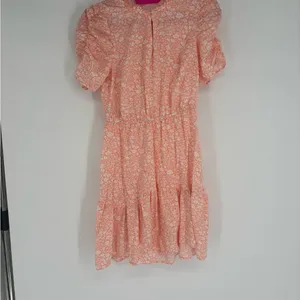 Loft Lightweight Peach Colored Floral Dress thumbnail 3