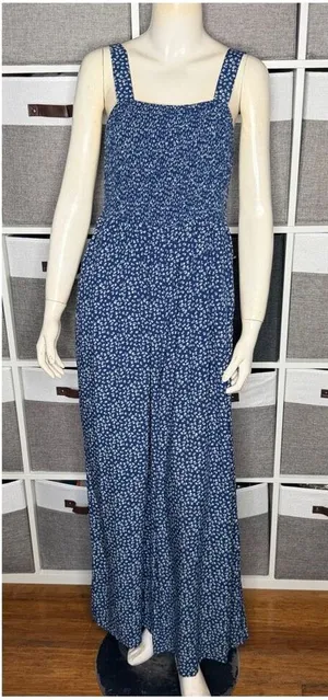 Dokotoo Floral Smocked Sleeveless Jumpsuit Size Large thumbnail 1