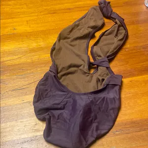 Burgundy Chic Sexy Low Cut Halter Swimsuit thumbnail 2