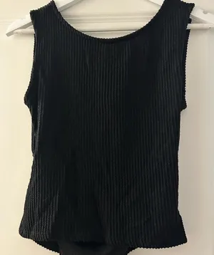 Black Sleeveless Ribbed Top Size M thumbnail 1