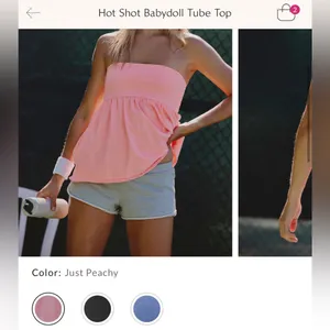 NWOT Free People FP Movement Hot Shot Babydoll Tube Top - just peachy - small thumbnail 7