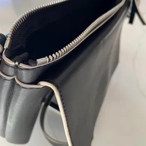 Black With White Trim Contemporary Small Crossbody Purse Bag thumbnail 6