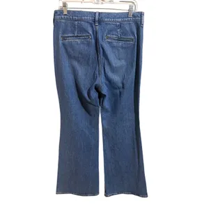 J.Crew 96 Flare Jeans 29 Blue NEW High Rise Patch Pocket RE-96-IDG thumbnail 3