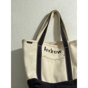Lands' end Medium 5 Pocket Open Top Canvas Tote Bag Andrew Tote Bag 16x12 thumbnail 2