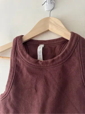 Alo Yoga Delight Seamless Knit Bra Tank Top Cherry Cola thumbnail 2