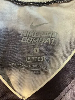 Nike Pro Combat Dri Fit Shirt Women Sz S Black White Tie Dye V Neck Fitted thumbnail 2