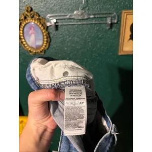 GAP WASHED BLUE HIGH RISE STRIDE TWO TONE FLARED LEG Jeans Womens 26/2 Denim Boh thumbnail 4