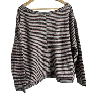 Free People Little Ann Blue Red Striped Dolman Sleeve Sweater Top Size XS thumbnail 8