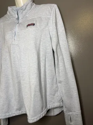 Vineyard Vines Shep Shirt Sweatshirt Womens XL Gray 1/4 Zip Fleece Pullover thumbnail 4