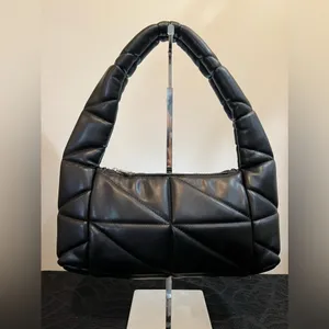 Zara Black Quilted Puffer Shoulder Bag Purse thumbnail 3