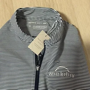 Peter Millar Workday Full Zip Jacket Womens XL Navy White Stripe UPF 50 Sport thumbnail 6