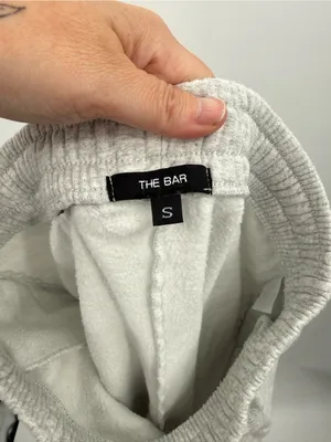 The Bar Women's Light Gray‎ Sweatpants Maroon Logo Size Small thumbnail 5