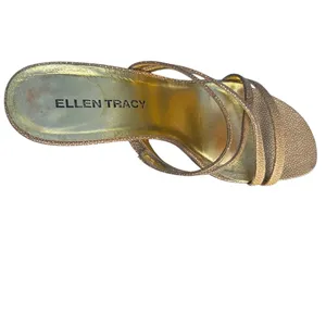 Vintage Heel Sandals Strappy Gold Metallic Ellen Tracy US 9 M 90s Casual Formal thumbnail 13