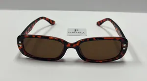90s small retro sunglasses/ leopard 90s sunglasses Red thumbnail 1