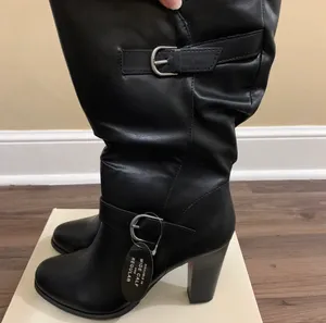 . Black Sachi Mid-Calf Block Heel Boots thumbnail 3