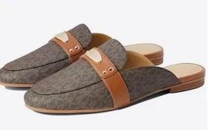 Michael Kors logo plate flat mules thumbnail 1