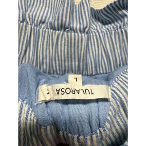 Tularosa Lana‎ Midi Dress Blue Stripe Embroidered Off Shoulder Tiered Tassel thumbnail 5