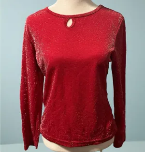 Limited Too Sparkling Red Long Sleeve Top thumbnail 1