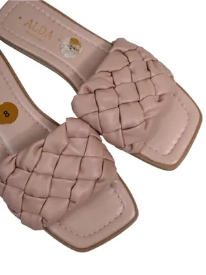 Alda Women's 8 Blush Braided Slide Sandals Made In Italy thumbnail 6