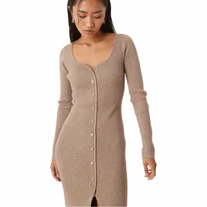 ABERCROMBIE Ribbed Long Sleeve Button Down Shirt Dress Sz M thumbnail 7