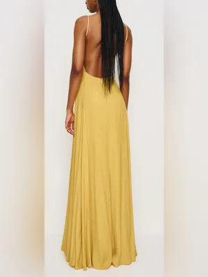 NEW Reformation Thistle Dress buttercup butter yellow size 4 thumbnail 3
