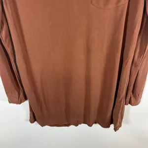 Abercrombie & Fitch Womens Long Sleeve‎ Pocket Tee Terracotta Brown Tunic Top M thumbnail 3