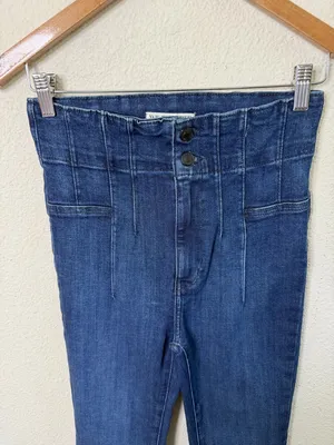 Free People We The Free Jayde Flare Jeans Indigo Blue Womens Size 27 thumbnail 6