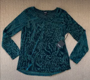 Simply Vera Vera Wang Teal Long Sleeve Top thumbnail 1