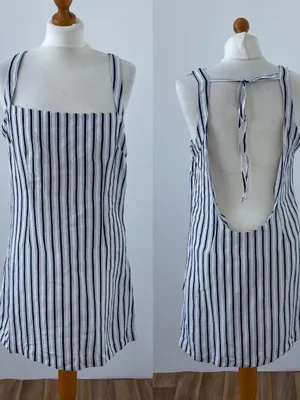 By Anthropologie Square summer Neck Gauze Mini Dress size large petite LP NWT thumbnail 3
