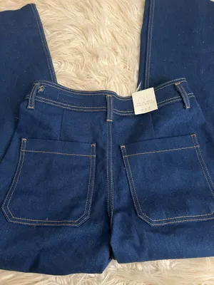 Zara Navy High Rise Jeans thumbnail 7