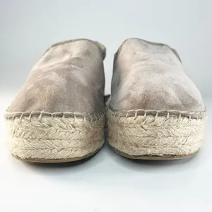 Sam Edelman Carrin Grey Taupe Suede Espadrille Platform Flats Shoes Women 9 thumbnail 2