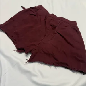 YoungLA Women's Maroon Reversed Terry Shorts: Size Medium Red thumbnail 7