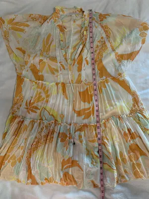 Olivaceous Good Karma Tiered Babydoll Boho Floral Mini Dress Size Medium thumbnail 5