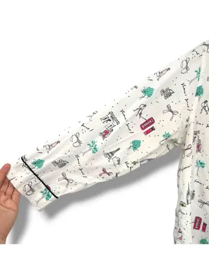 Victorias Secret Travel Paris London Print Pajamas Size Medium White Multicolor thumbnail 4