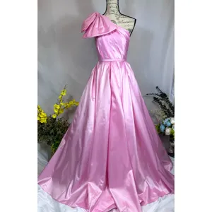 Mac Duggal One Shoulder Large Bow Pleated Gown Ice Pink 2 thumbnail 2
