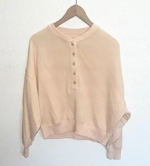 American Eagle Cotton Blend Orange Button-Up Long Sleeve Shirt thumbnail 1