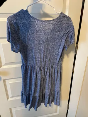 blue flowy dress thumbnail 3