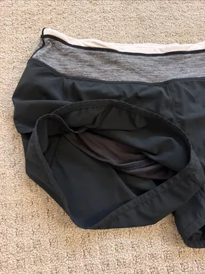 Lululemon Run: Speed Shorts Black with Heather Gray Waist Size 6 Workout thumbnail 5