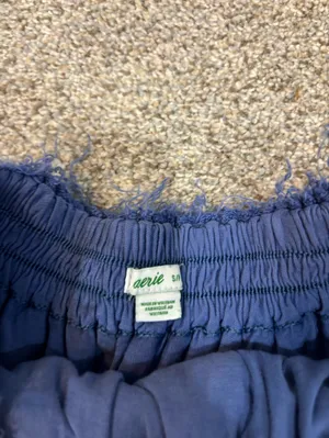 Aerie Ruffle Skirt Tiered Smocked Waist Casual Small Blue Purple Flowy Beachy thumbnail 4