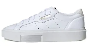 Adidas sleek super platform white sneakers. thumbnail 1