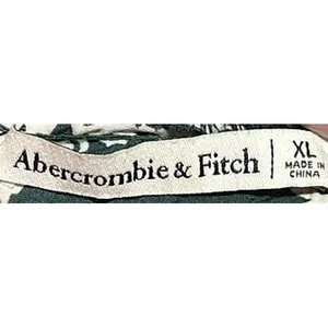 Abercrombie & Fitch Forest Green Floral Knot Front Tie Back Halter Crop Top XL‎ thumbnail 2