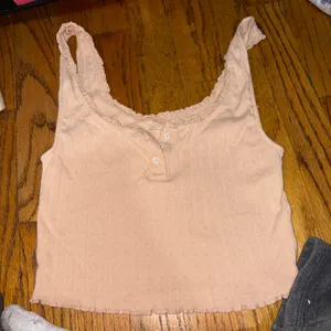 Abercrombie Tan Crop Tank Ribbed top thumbnail 1