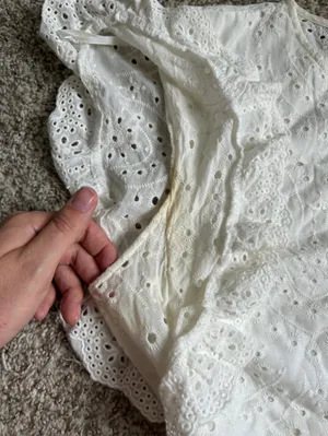 Polly White Eyelet Ruffle Mini Dress Bachelorette Wedding Shower 12 thumbnail 12