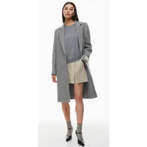 Aritzia Babaton The Stedman Coat Herringbone Gray Wool Cashmere XS thumbnail 2