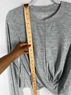Old Navy Active Breathe ON Twist Front Workout Top Gray Space Dye Size M‎ thumbnail 7