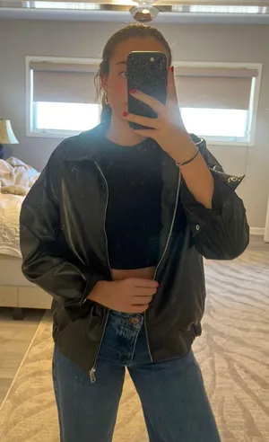 Leather Jacket Black Size 4 thumbnail 2