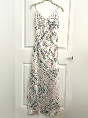 En Saison Alaia Sleeveless Slip Maxi Dress in ivory multicolor NWT Medium thumbnail 5
