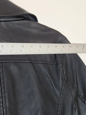 Celebrity Pink Black Faux Leather Moto Jacket Size Medium thumbnail 8